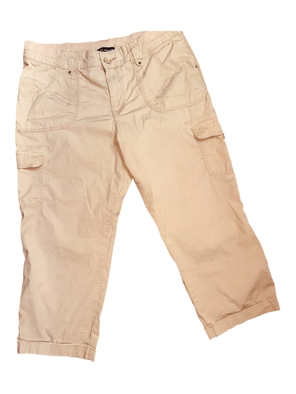 Women’s Cargo Capris in Light Beige - Classic Utility Style